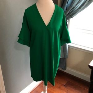 Sheath dress w ruffle sleeve